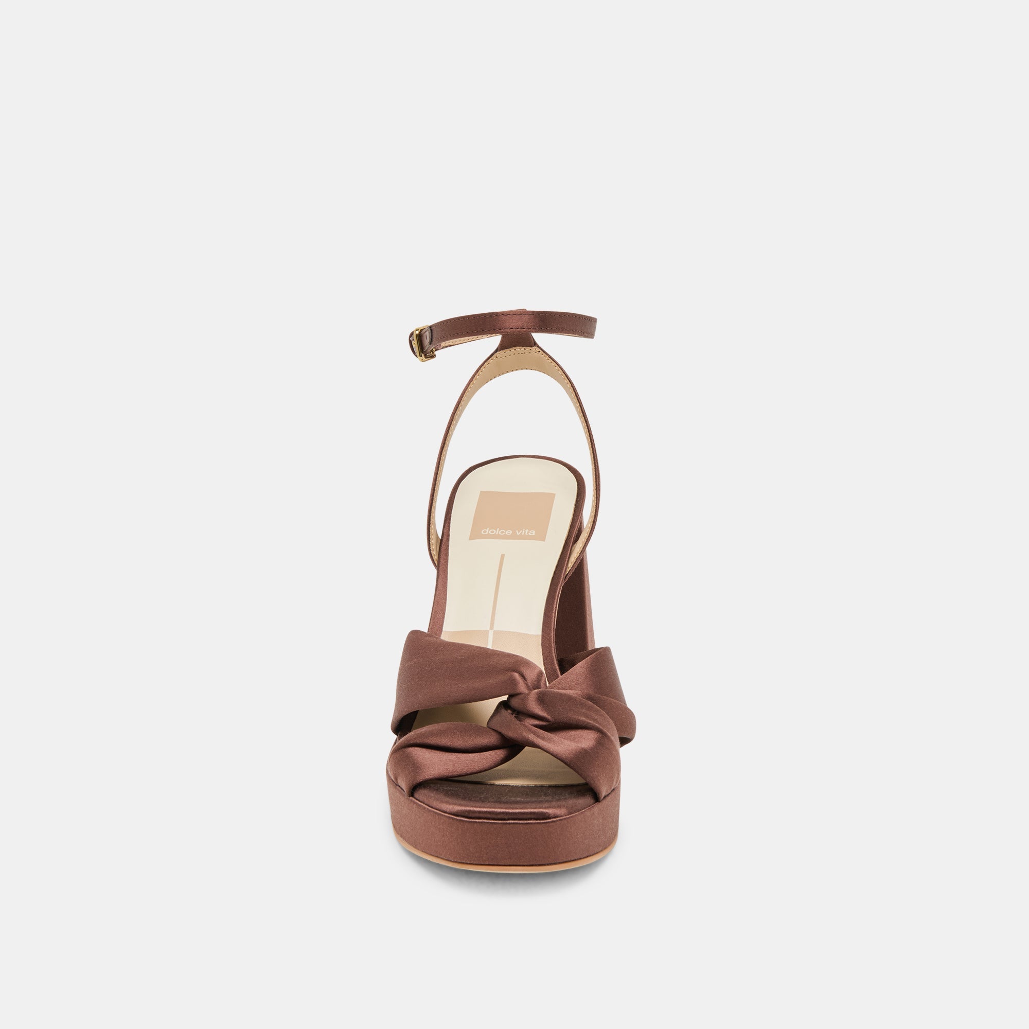 PARLO HEELS MID BROWN SATIN