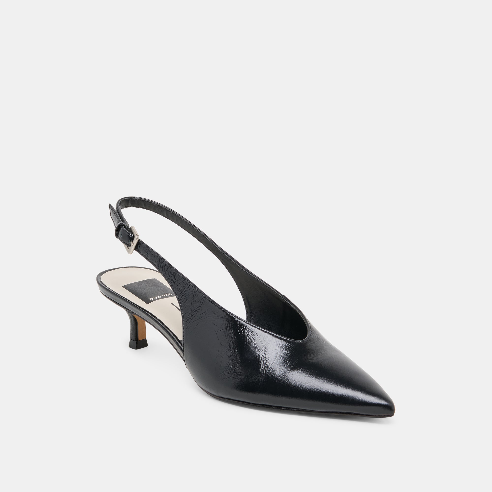 ALENNA HEELS MIDNIGHT CRINKLE PATENT