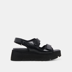 DUBAI SANDALS MIDNIGHT CRINKLE PATENT - re:vita