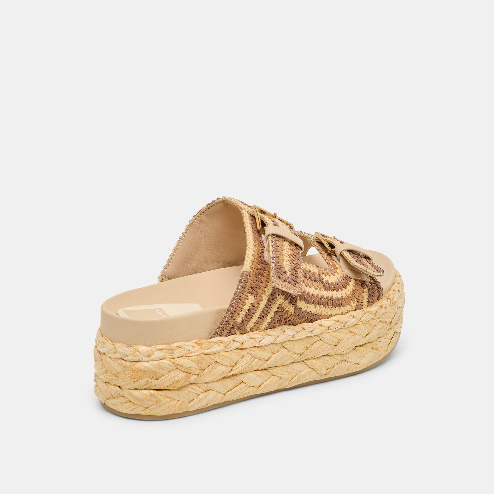 FALYN SANDALS BROWN NATURAL WOVEN RAFFIA