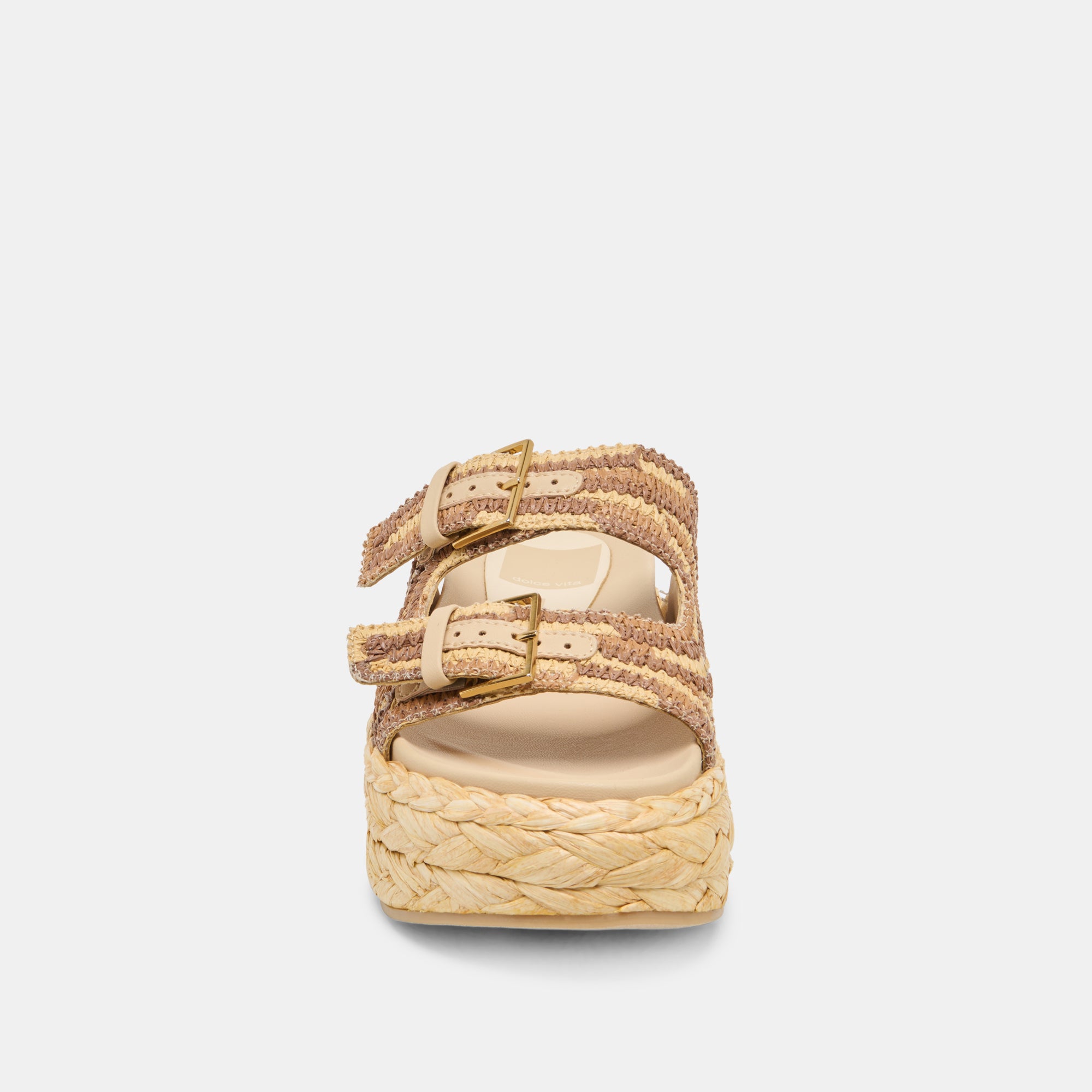 FALYN SANDALS BROWN NATURAL WOVEN RAFFIA