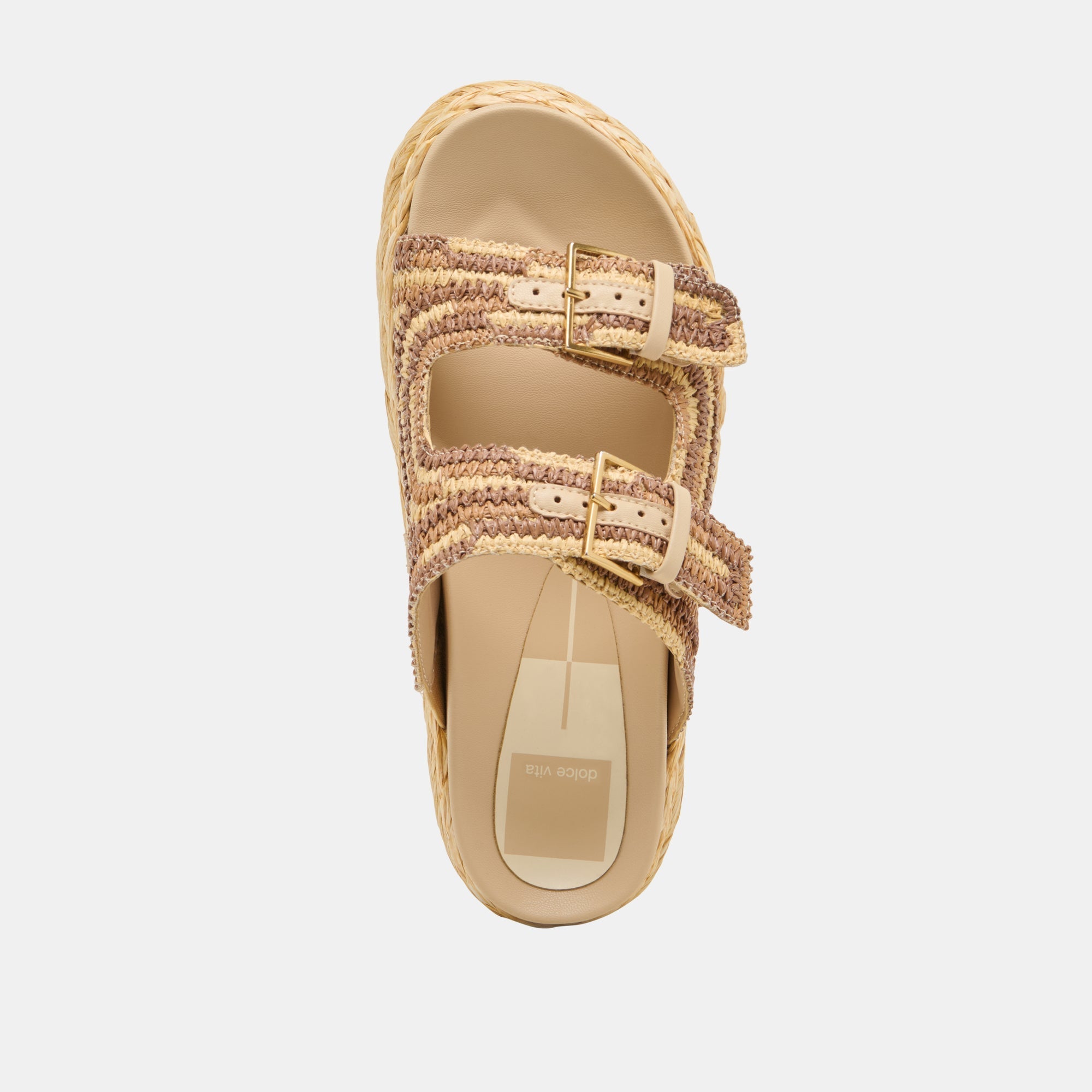FALYN SANDALS BROWN NATURAL WOVEN RAFFIA