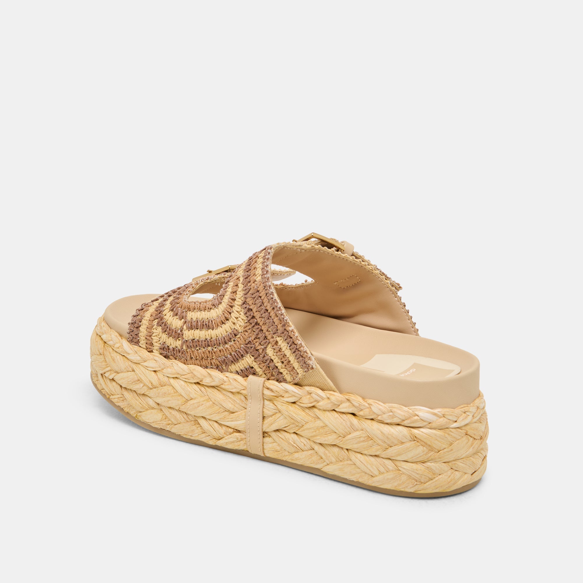 FALYN SANDALS BROWN NATURAL WOVEN RAFFIA