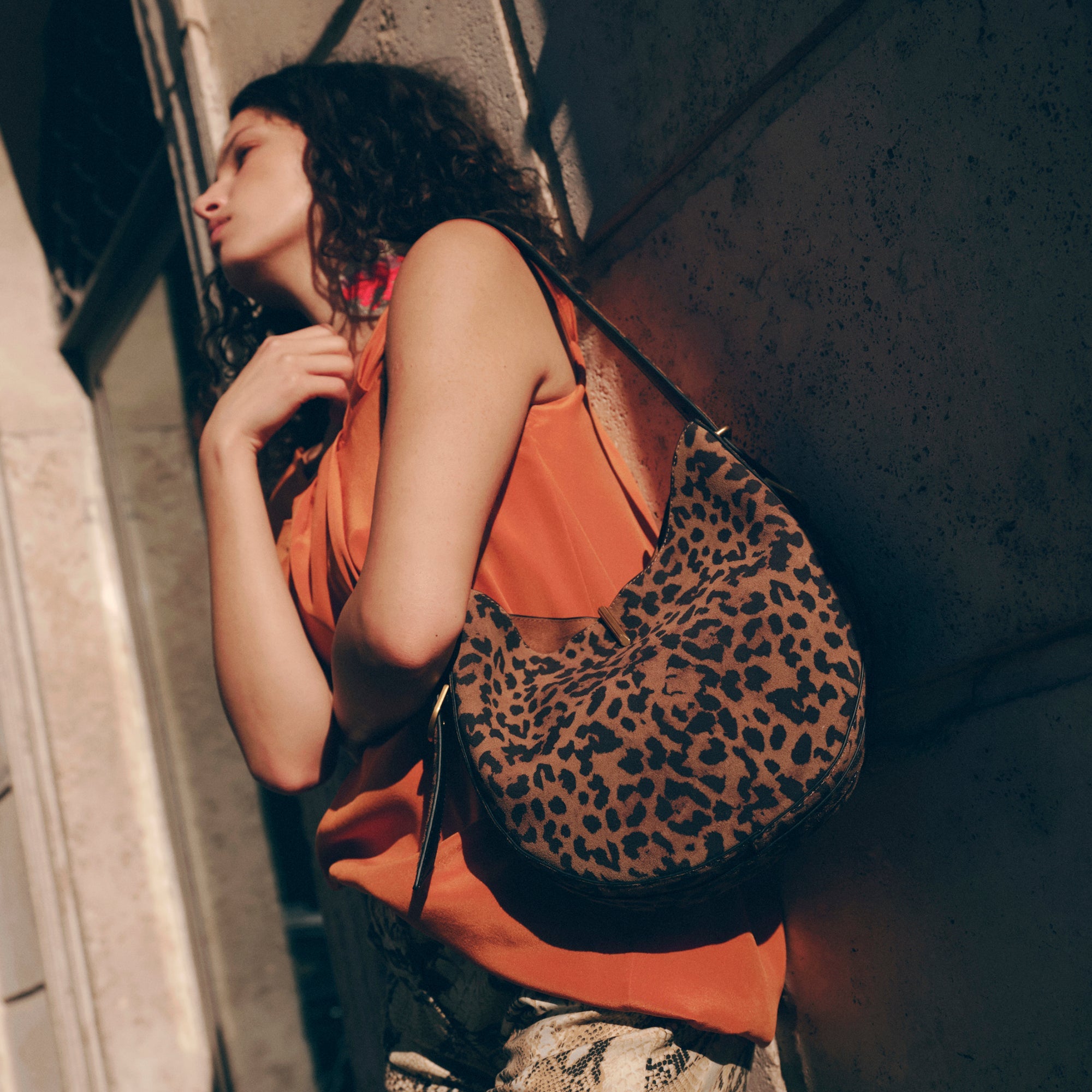 BREE SHOULDER BAG LEOPARD SUEDE
