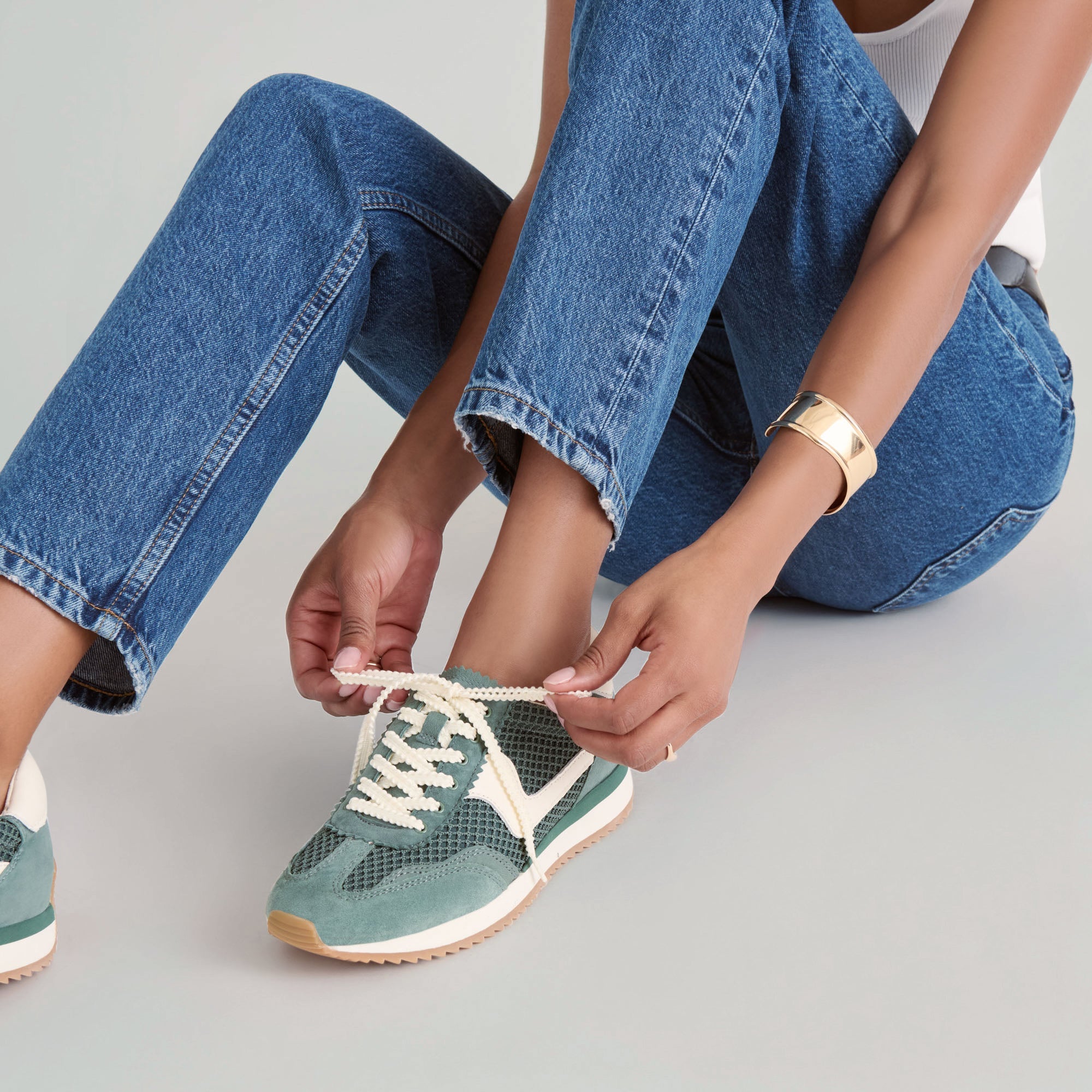 B.NTCD MESH SNEAKERS DK GREEN WOVEN MESH