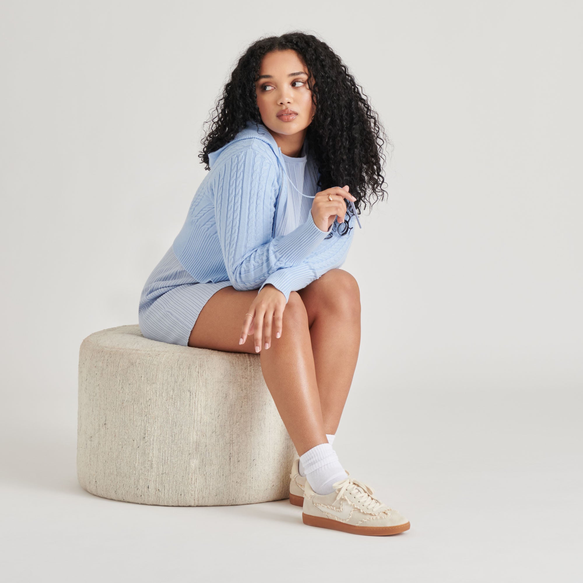 NOTICE LACE SNEAKERS IVORY SUEDE