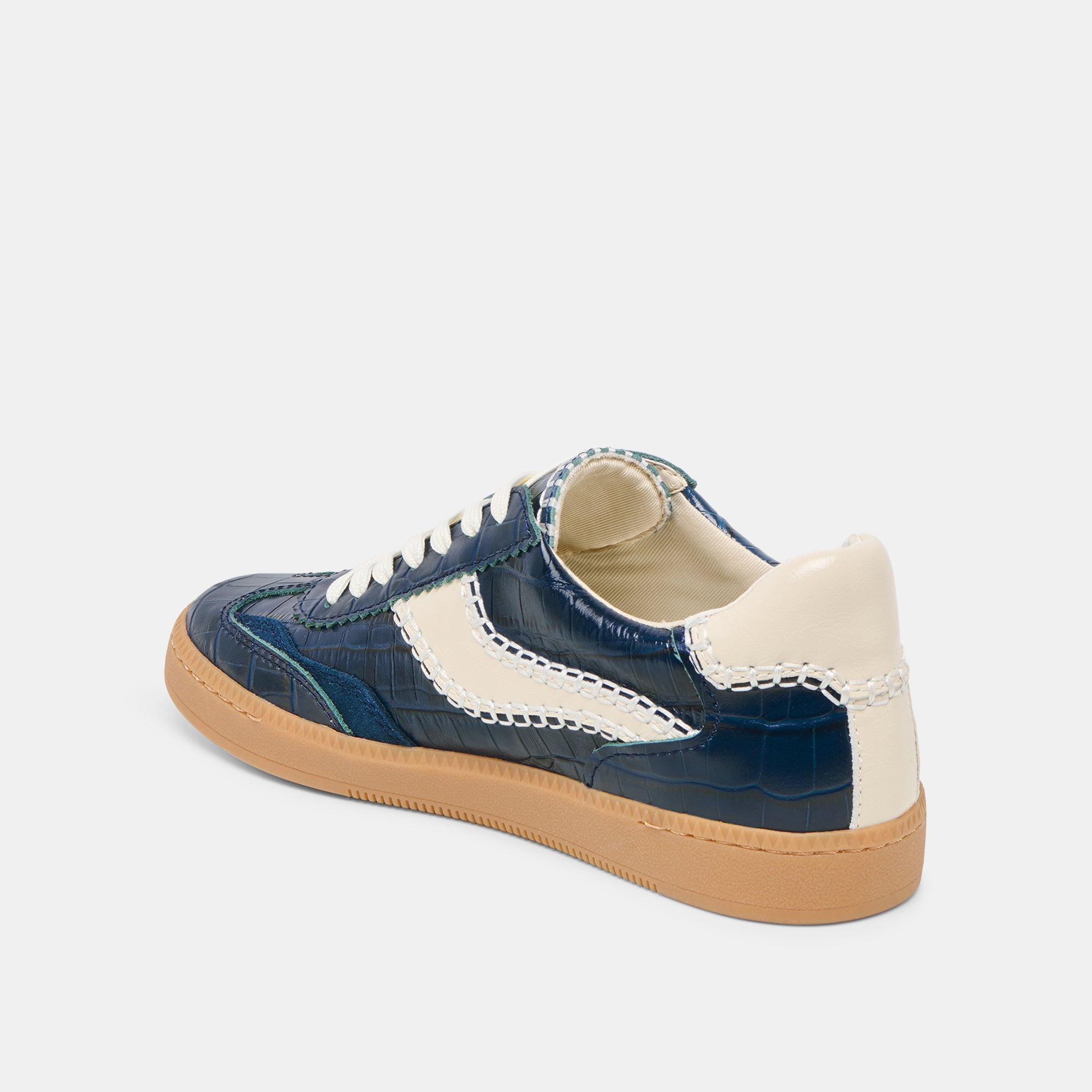 NOTICE STITCH SNEAKERS INK CROCO EMBOSSED LEATHER