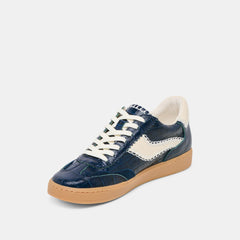 NOTICE STITCH SNEAKERS INK CROCO EMBOSSED LEATHER