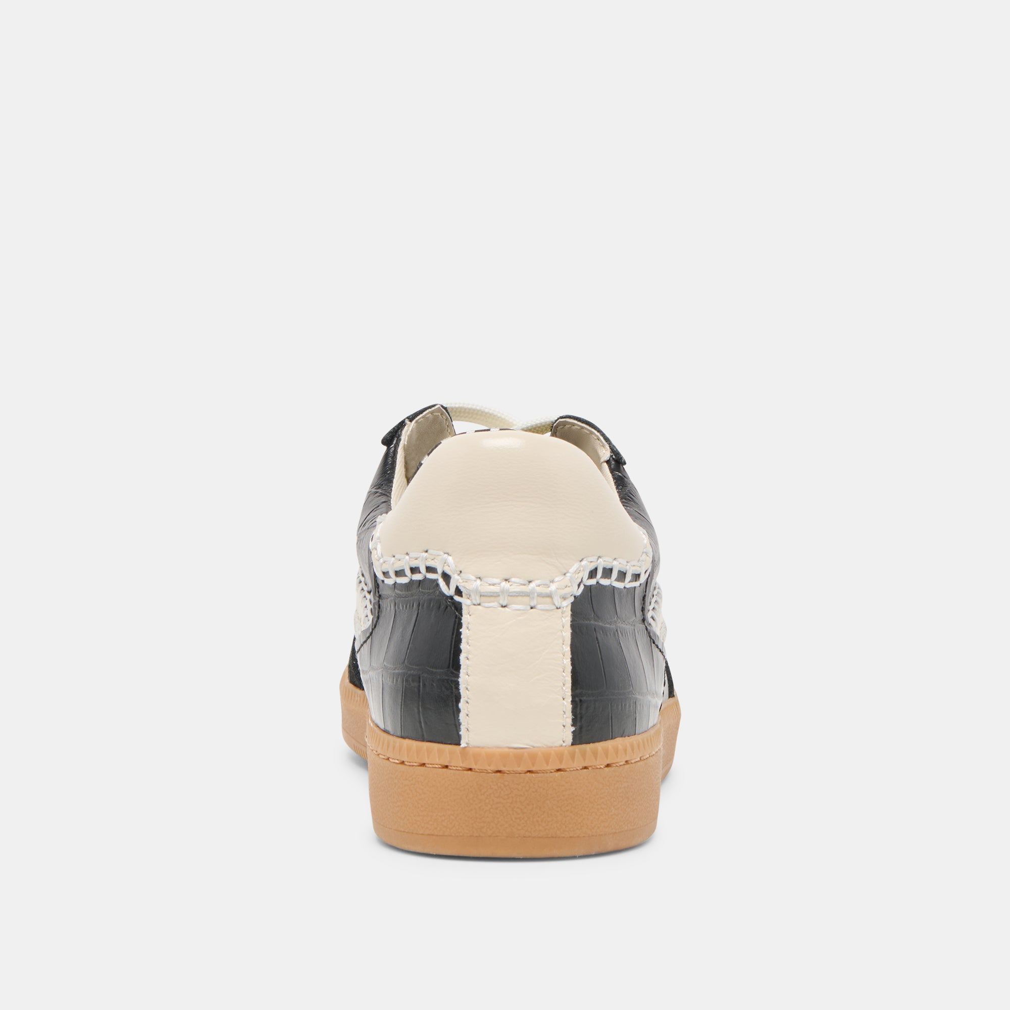 NOTICE STITCH SNEAKERS NOIR CROCO EMBOSSED LEATHER - re:vita