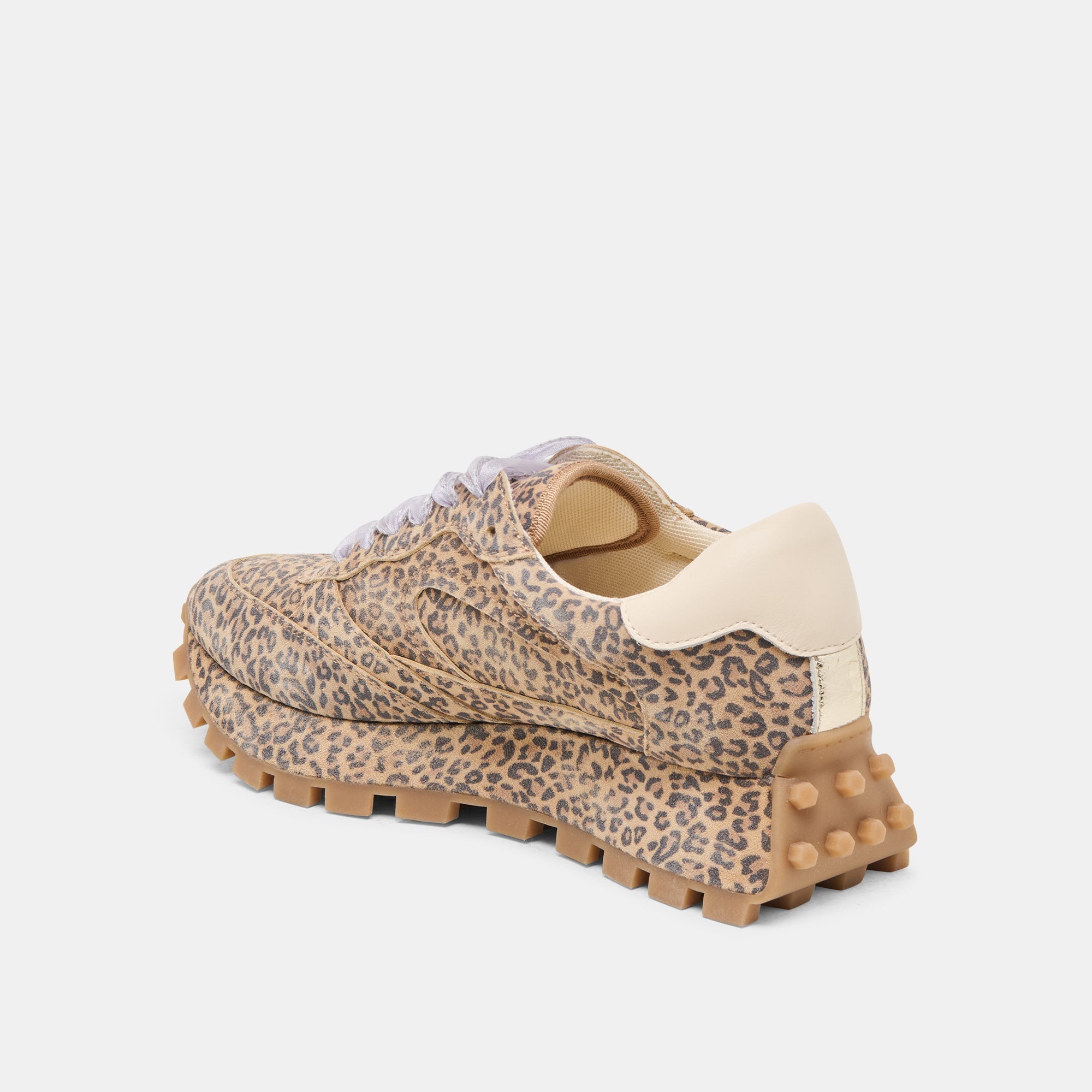TRICIA SNEAKERS TAN LEOPARD PRINTED SUEDE