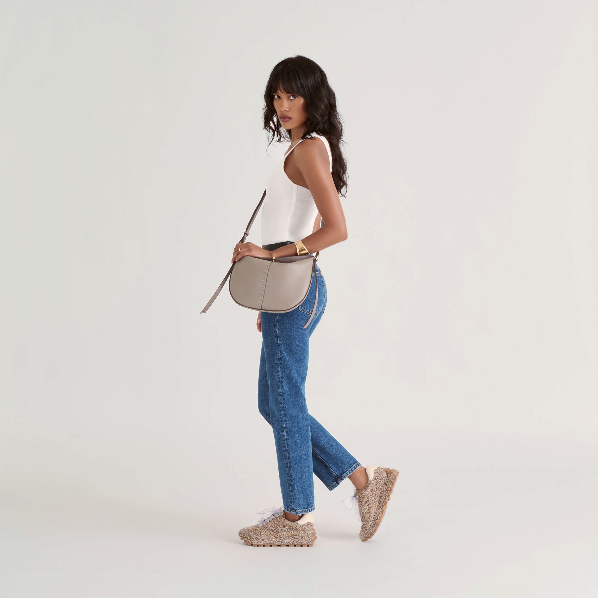 TRICIA SNEAKERS TAN LEOPARD PRINTED SUEDE
