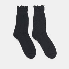 POINTELLE SOCKS BLACK