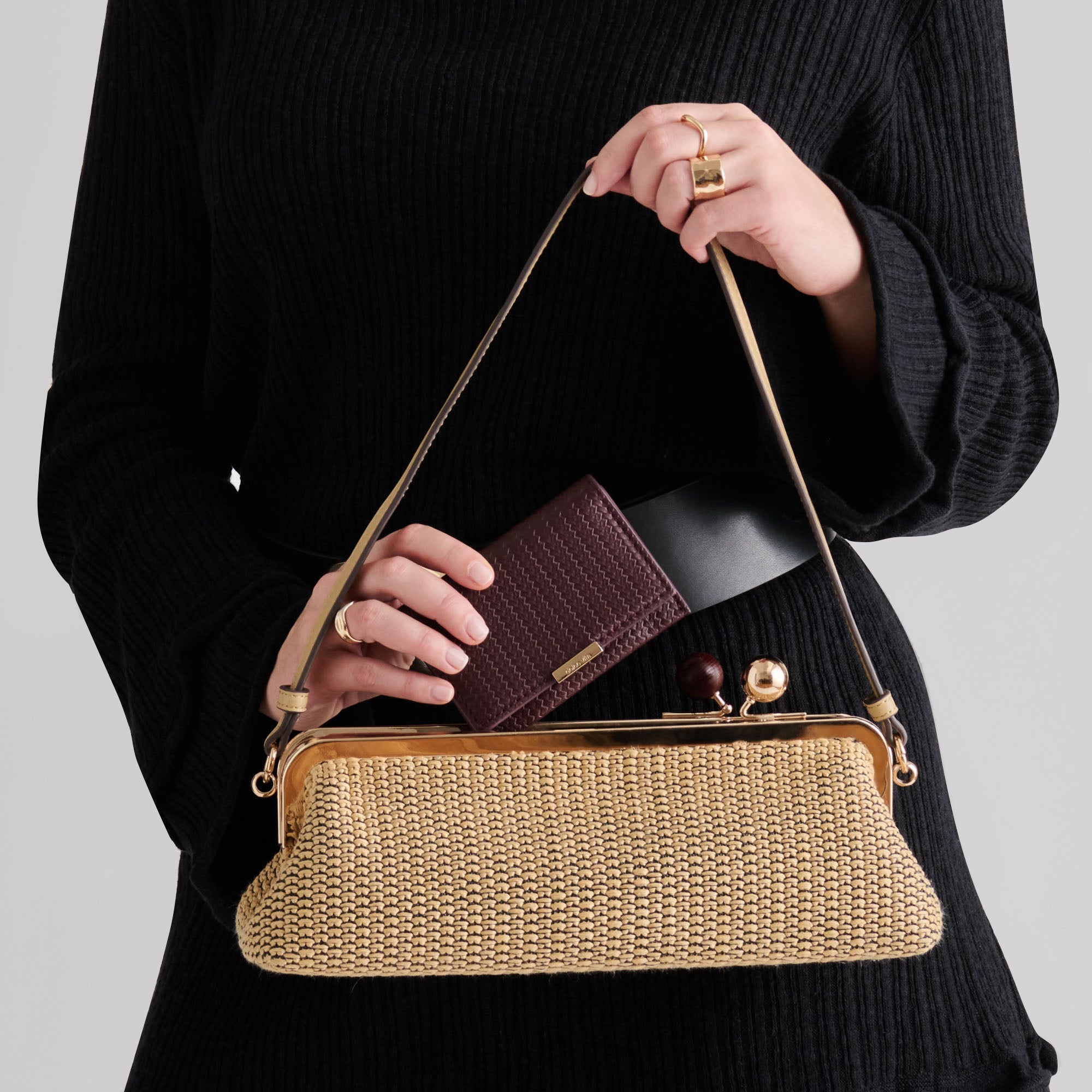 MINI-ME WALLET BURGUNDY WOVEN STELLA