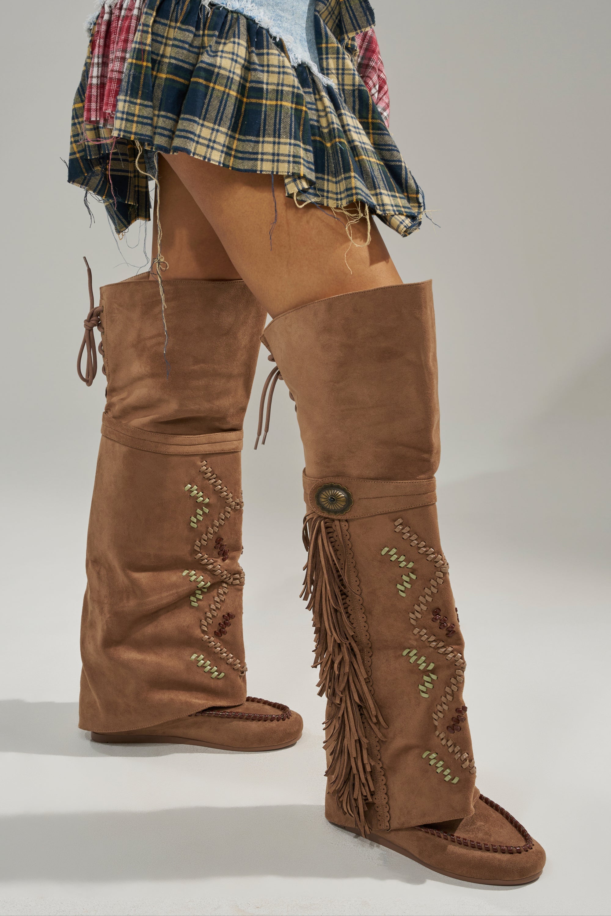 AZALEA WANG EDMUND BROWN FLAT WESTERN BOOT