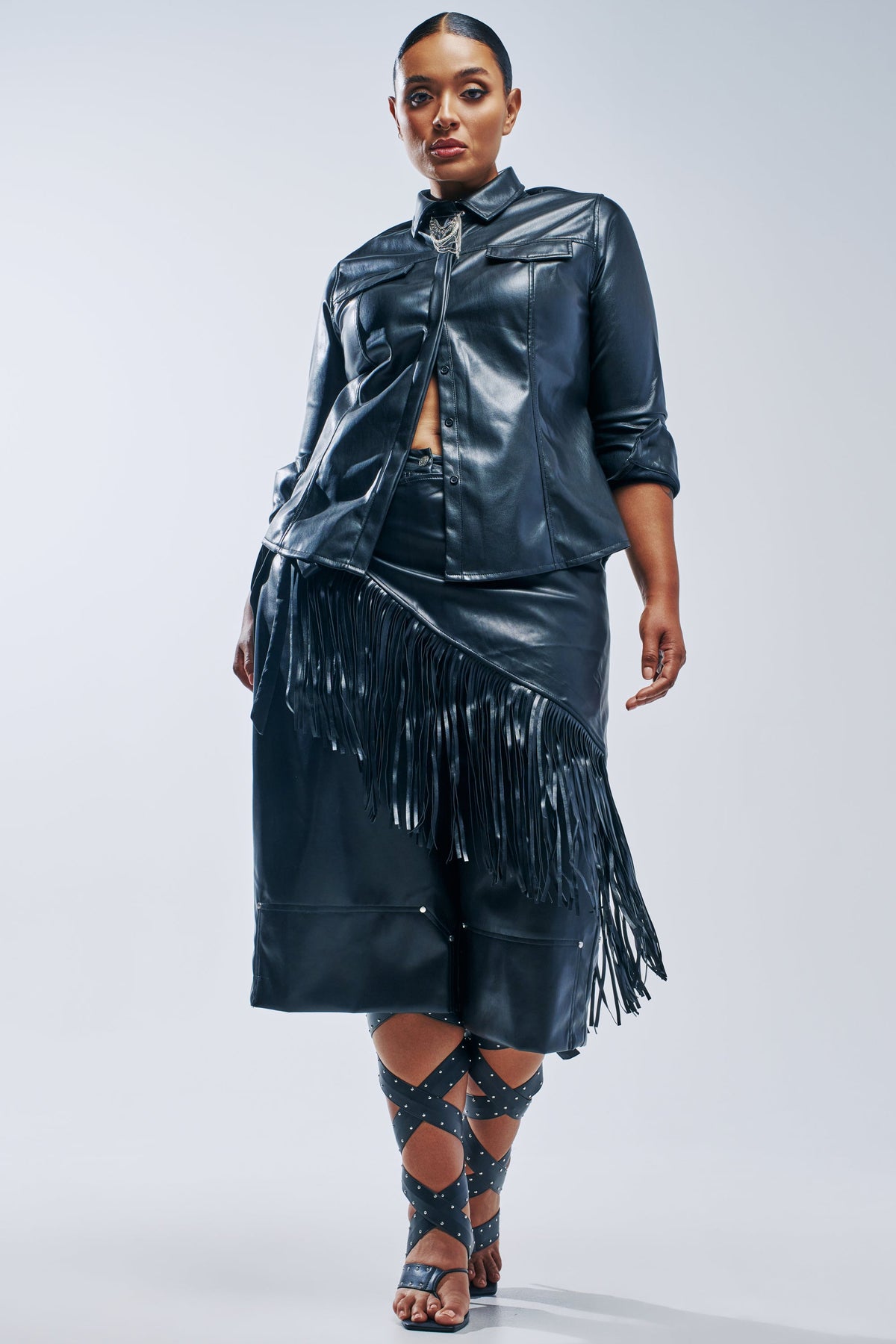 COME BACK TO ME FAUX LEATHER GAUCHO