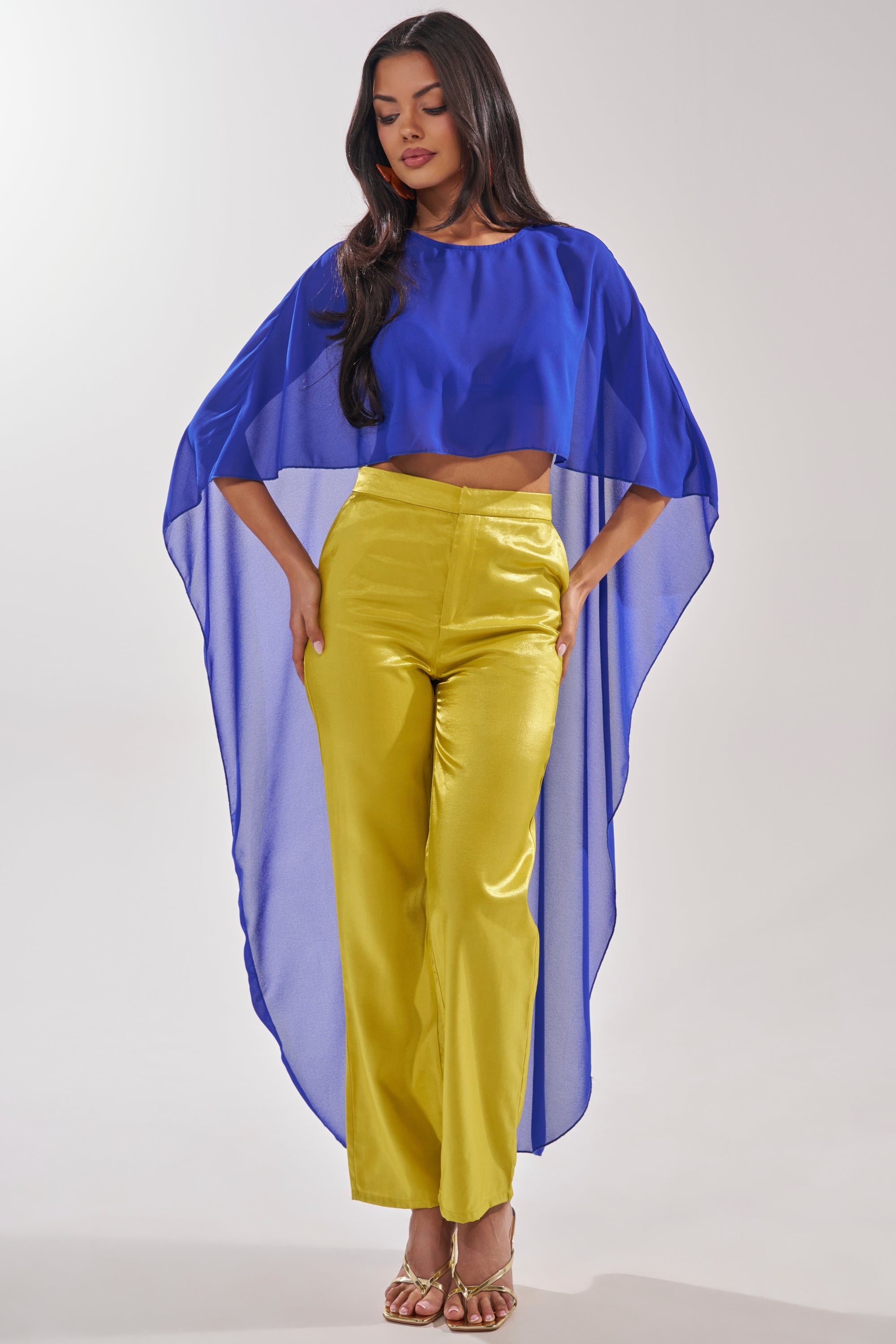COOL GIRL CHIFFON BLOUSE IN ROYAL BLUE