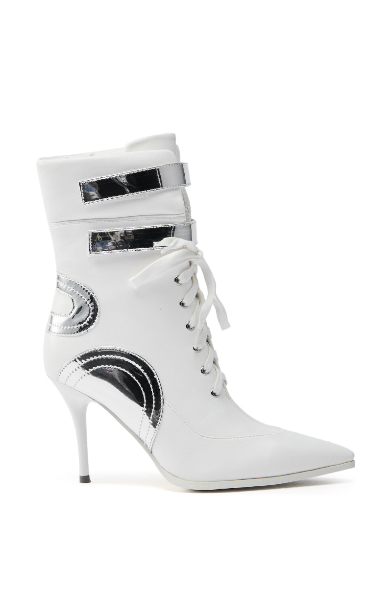 AZALEA WANG LACIE SILVER SPORTY BOOTIE