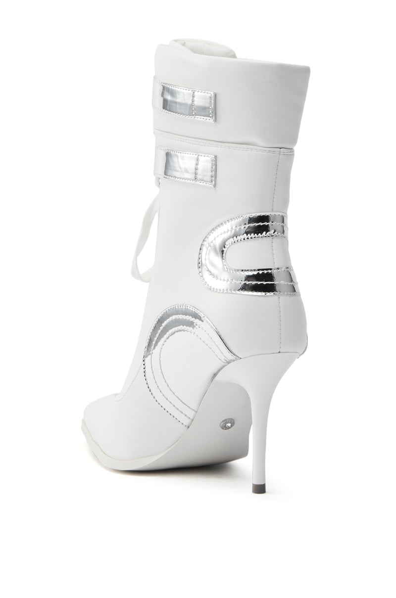AZALEA WANG LACIE SILVER SPORTY BOOTIE