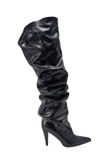 AZALEA WANG LARISSA BLACK STILETTO RUCHED BOOT