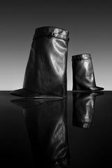 AZALEA WANG LOUISA BLACK PU WEDGE BOOTIE