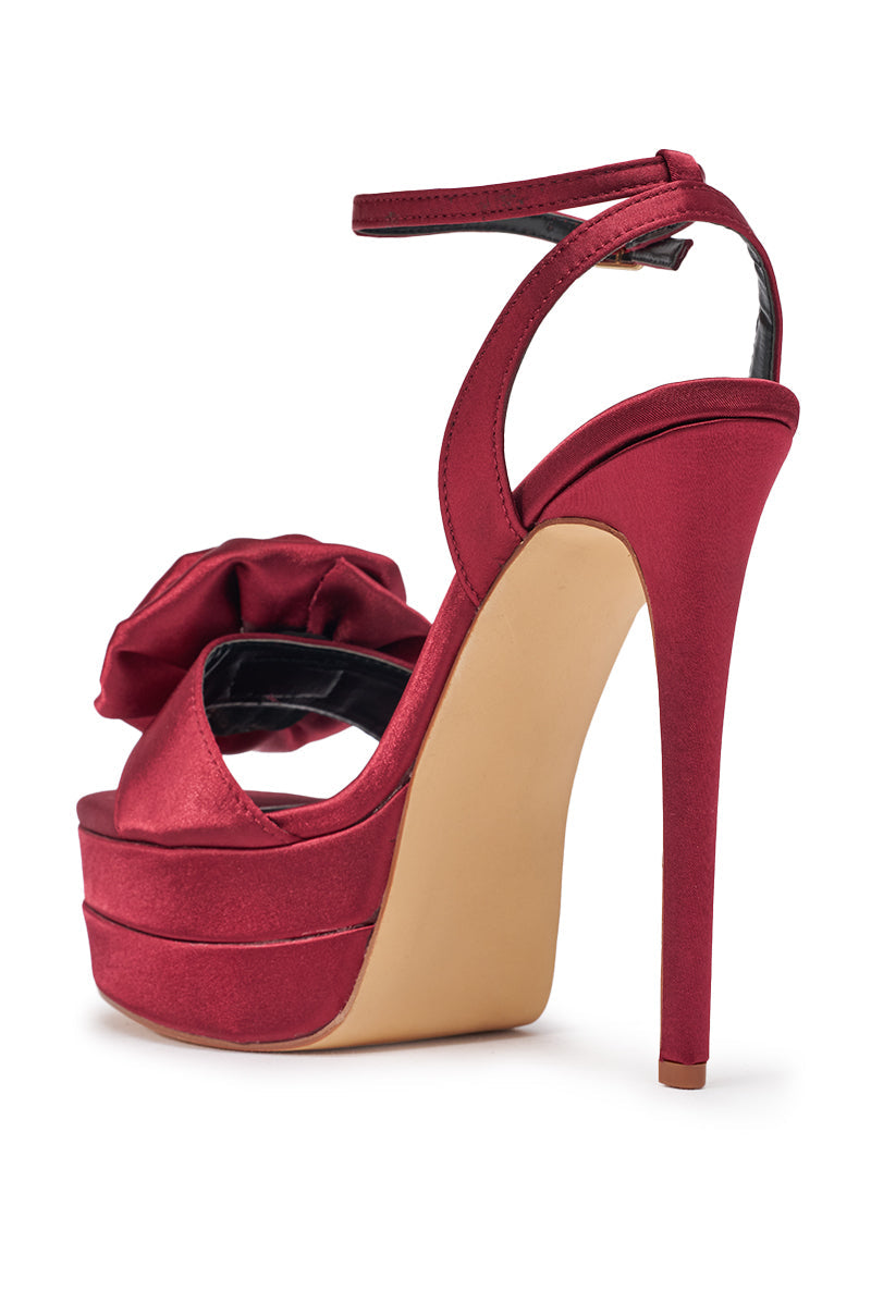 AZALEA WANG MARCELA BURGUNDY ROSE PLATFORM STILETTO SANDAL