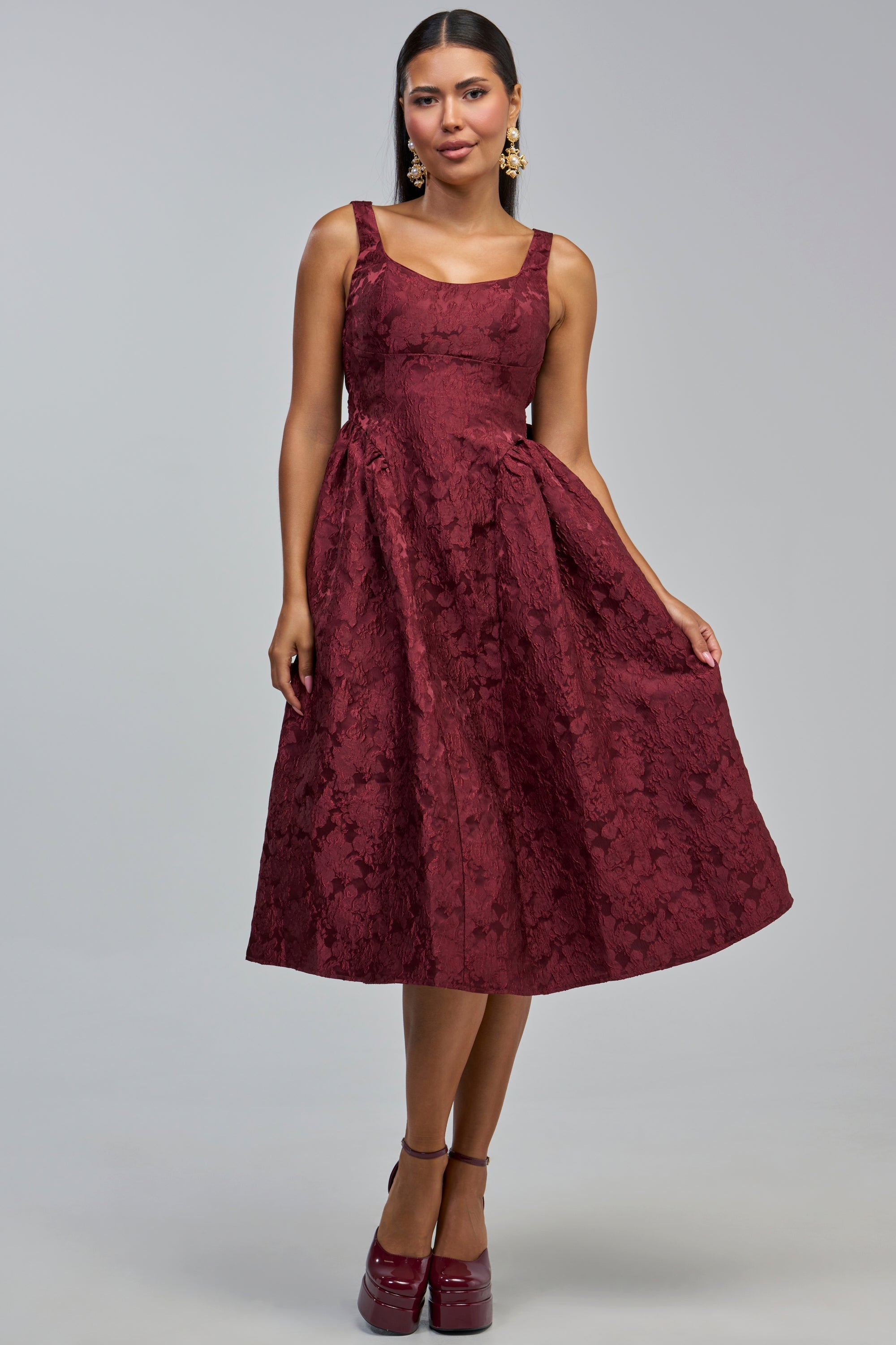 COLOR ME PRETTY FLORAL MIDI DRESS