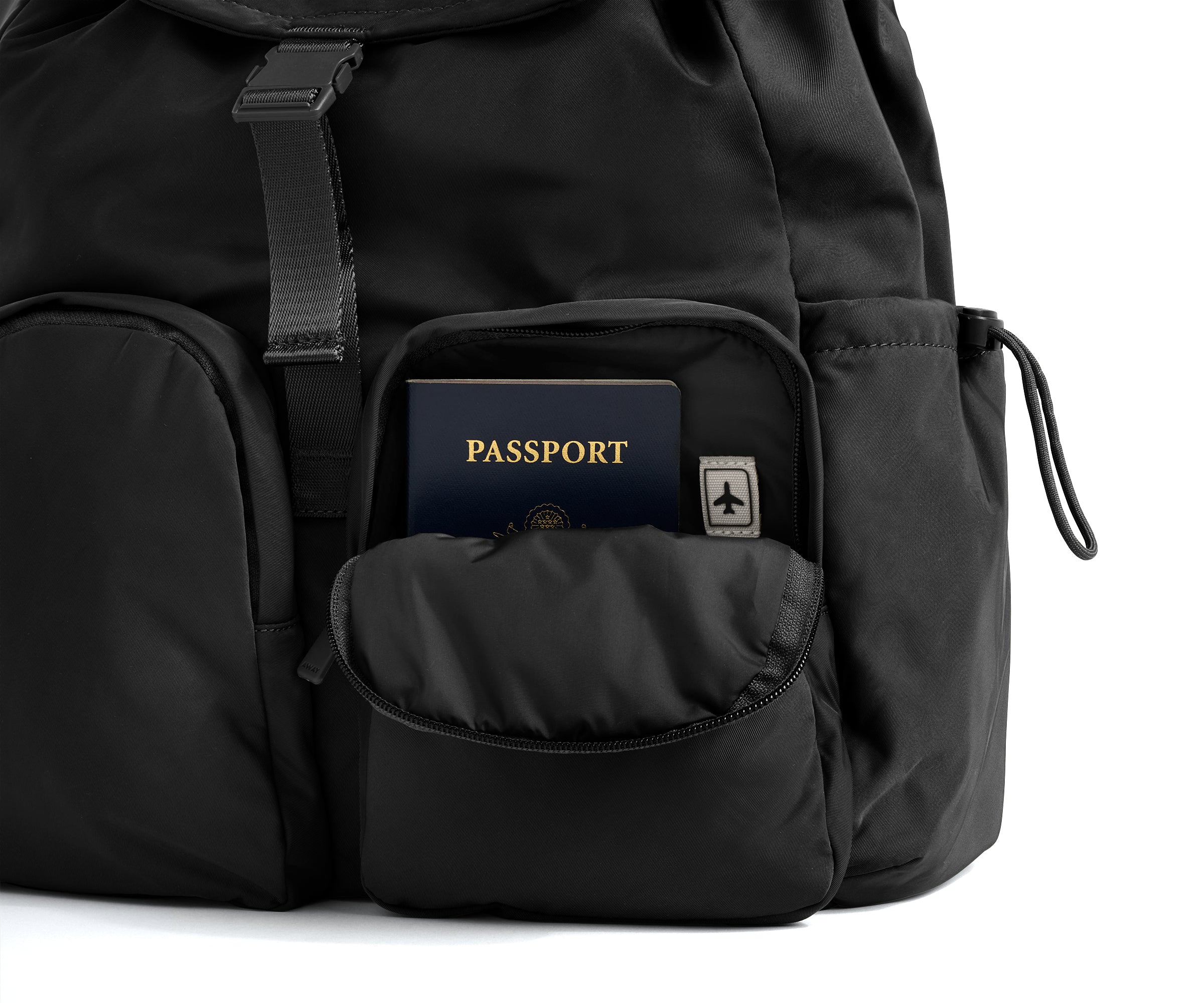 Featherlight Cargo Backpack in Jet Black
