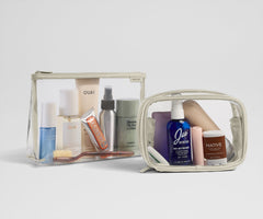 Clear Pouch Set in Salt White