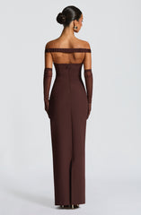 Abigail Maxi Dress - Plum Brown Dress Babyboo Fashion Premium Exclusive Design