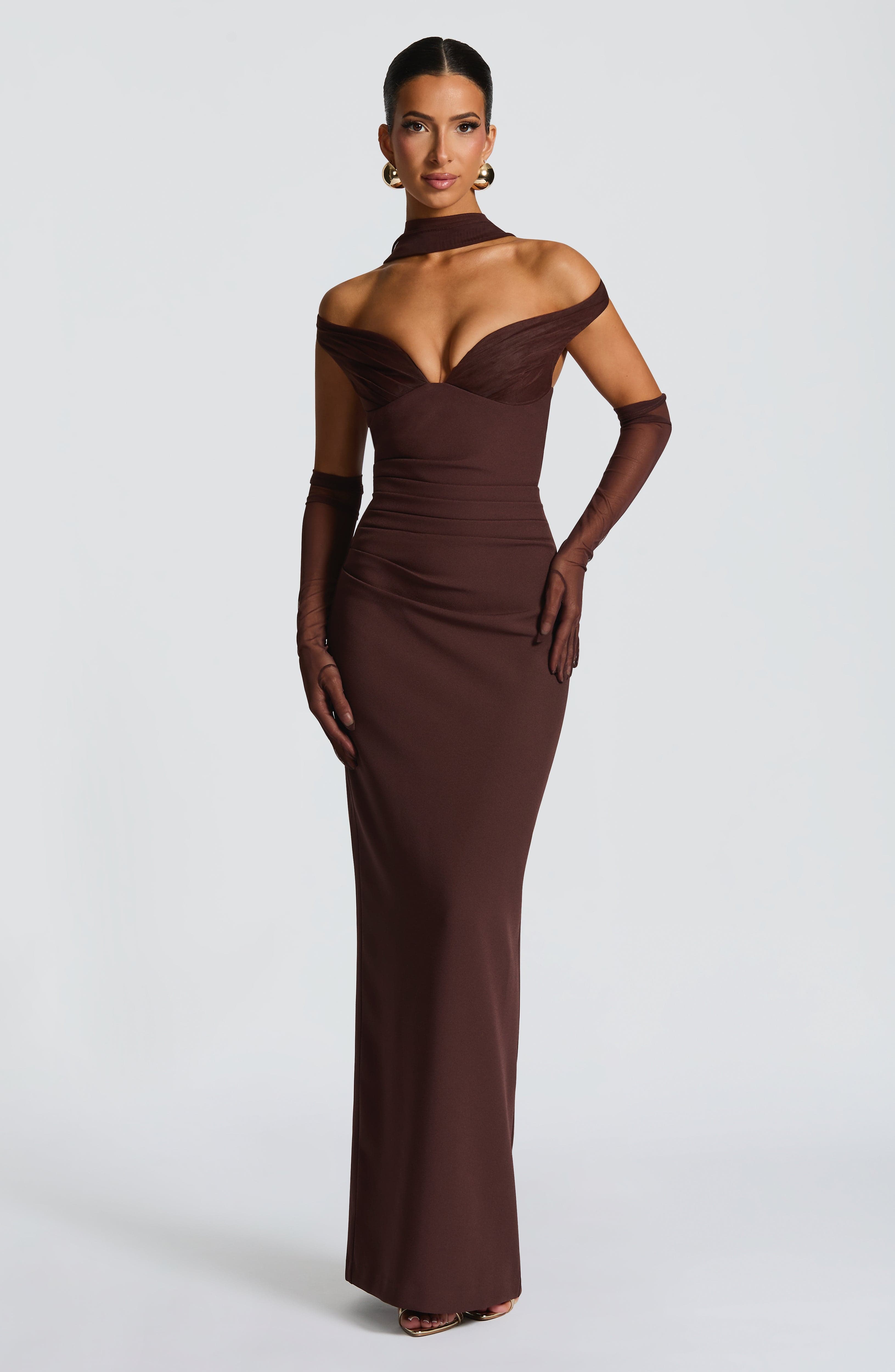 Abigail Maxi Dress - Plum Brown Dress Babyboo Fashion Premium Exclusive Design