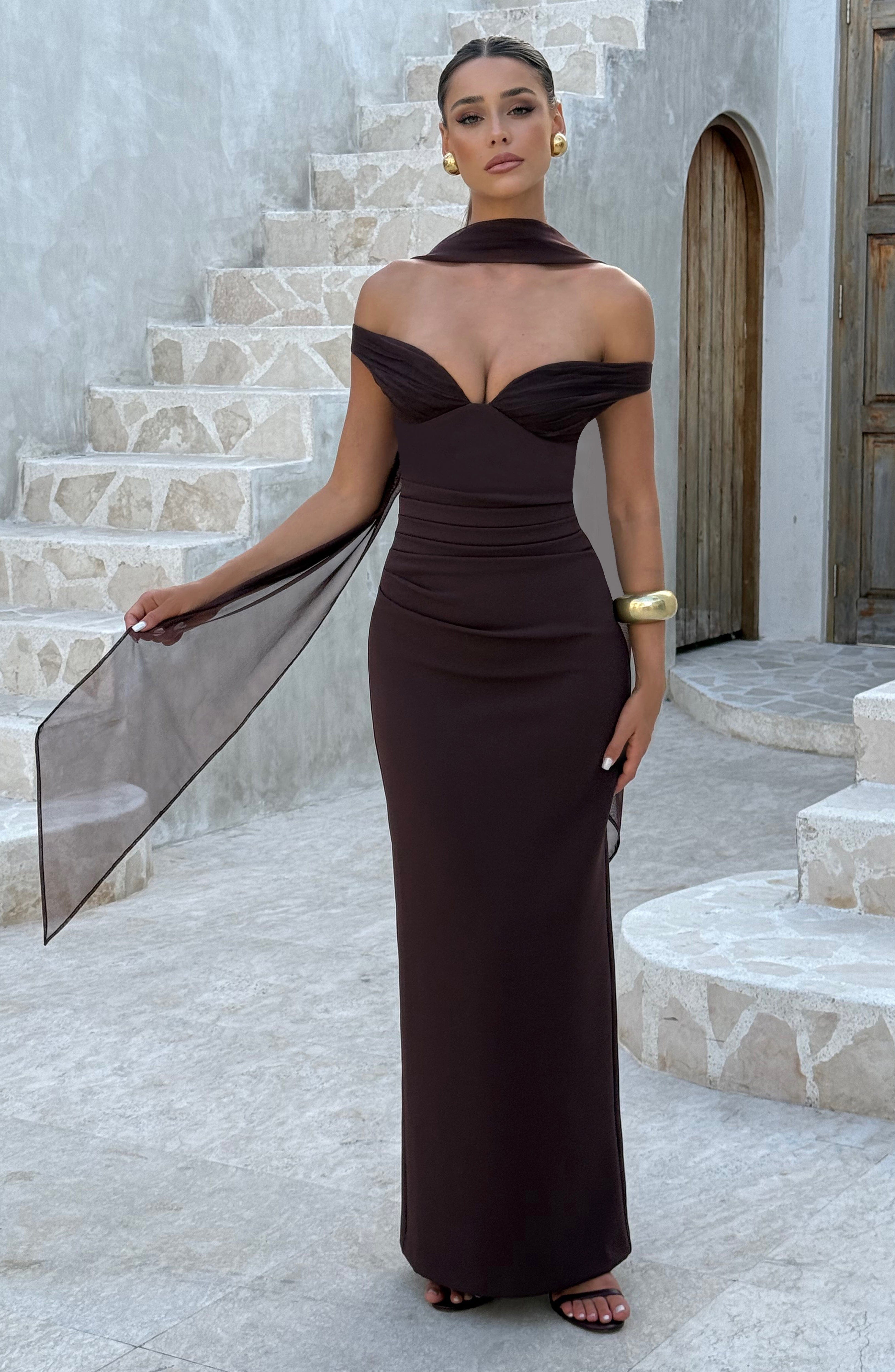 Abigail Maxi Dress - Plum Brown Dress Babyboo Fashion Premium Exclusive Design