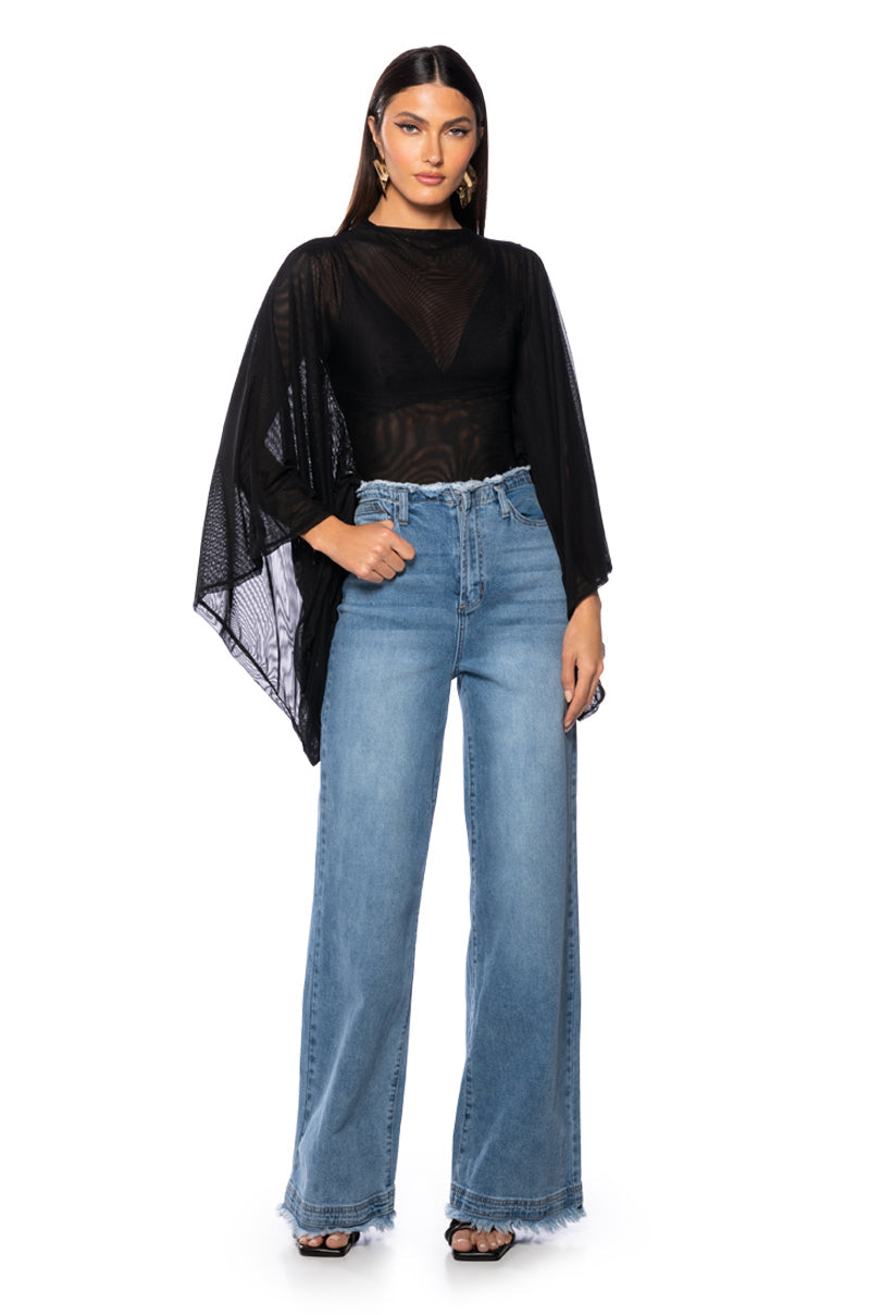 ADORE BELL SLEEVE MESH TOP