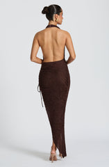 Airla Midi Dress - Plum Brown Dress Babyboo Fashion Premium Exclusive Design