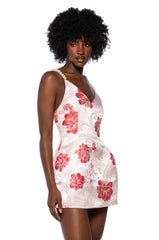 AJIJA BROCADE STRAPLESS MINI DRESS