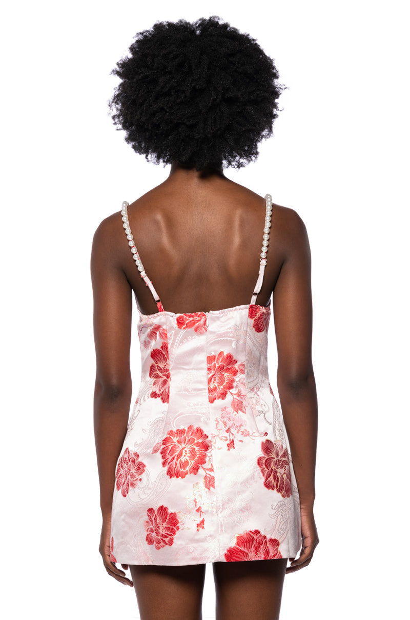 AJIJA BROCADE STRAPLESS MINI DRESS
