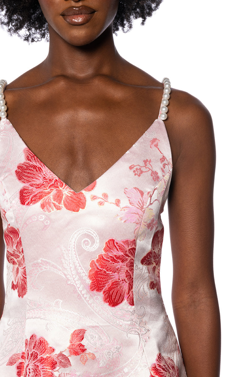 AJIJA BROCADE STRAPLESS MINI DRESS