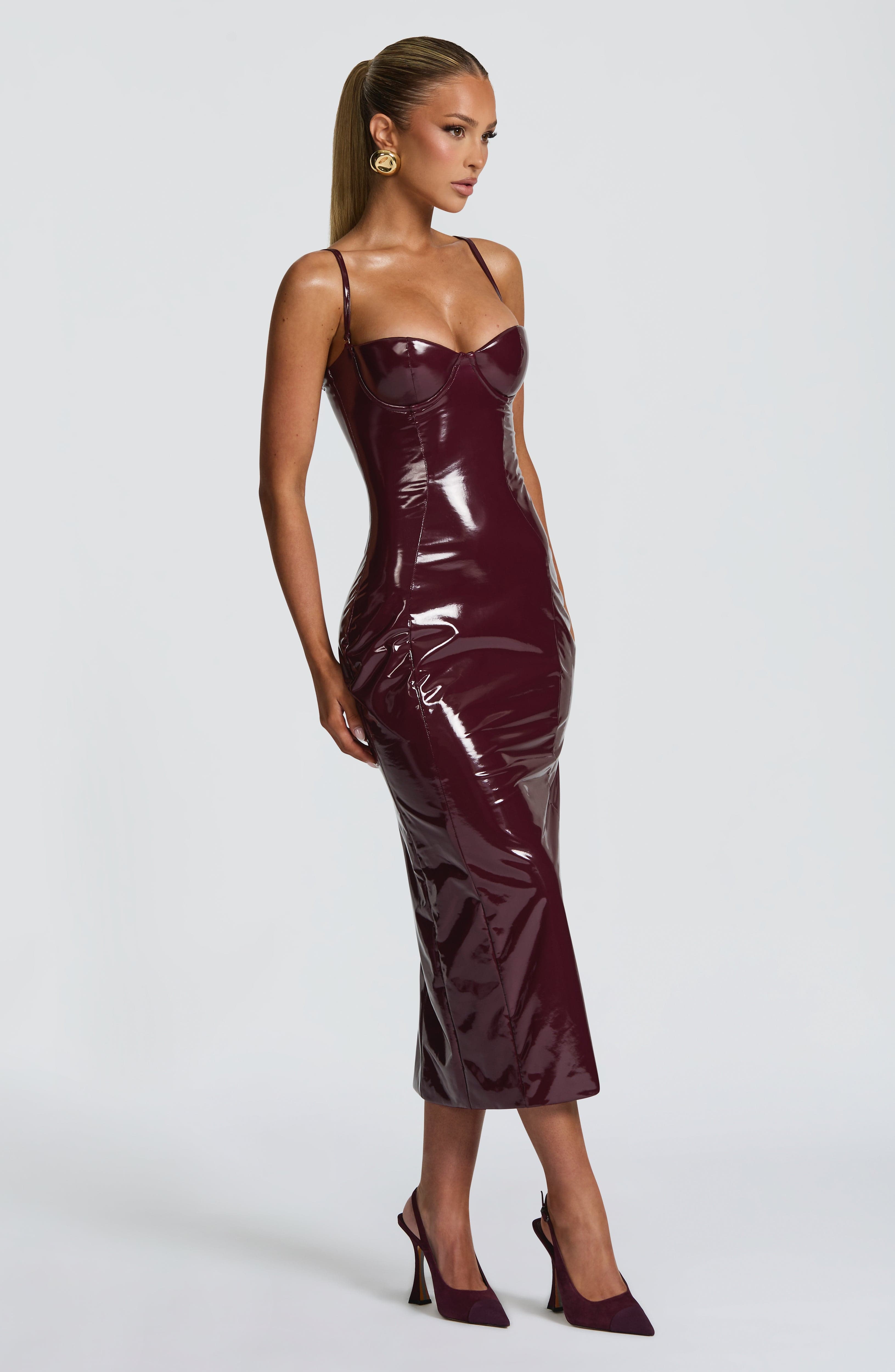 Amala Midi Dress - Cherry Lacquer Dress Babyboo Fashion Premium Exclusive Design