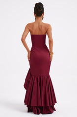 Angelina Maxi Dress - Burgundy Dress Babyboo Fashion Premium Exclusive Design