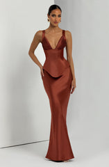 Atlanta Maxi Skirt - Rust Skirt Babyboo Fashion Premium Exclusive Design