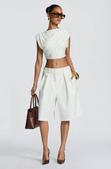 Ausra Bermuda Shorts - Ivory Shorts Babyboo Fashion Premium Exclusive Design