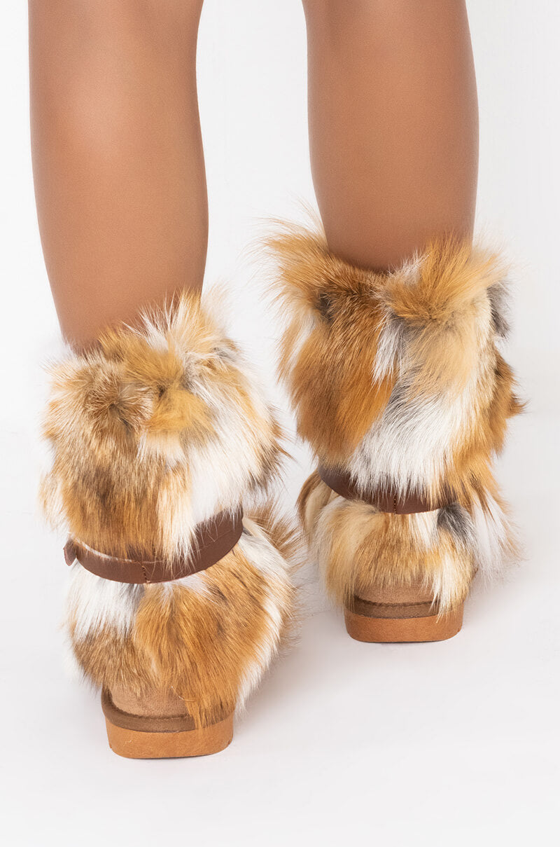 AZALEA WANG COZY WITH YOU FLAT BOOTIE IN BEIGE