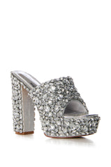 AZALEA WANG DARSI SILVER DIAMOND EMBELLISHED SANDAL