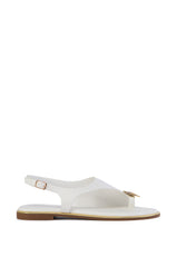 AZALEA WANG DREAMY WHITE AND GOLD ABSTRACT SANDAL