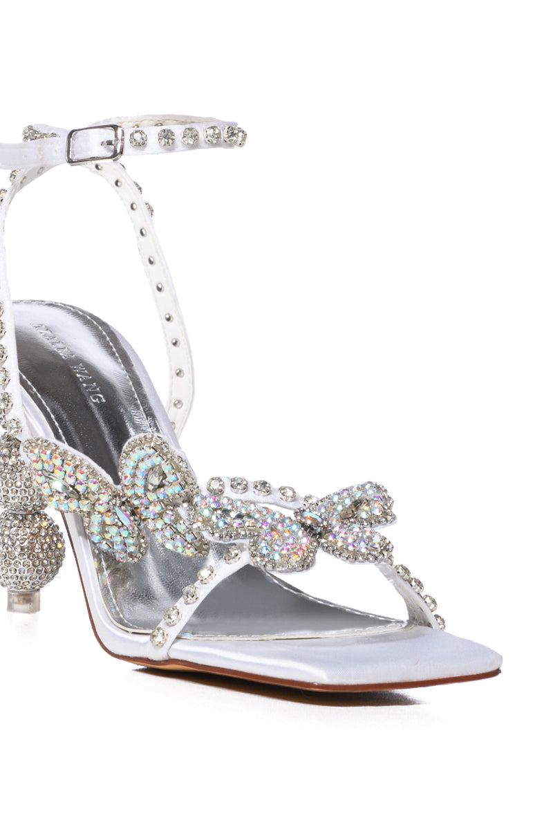 AZALEA WANG KIMORA SILVER BUTTERFLY RHINESTONE SANDAL