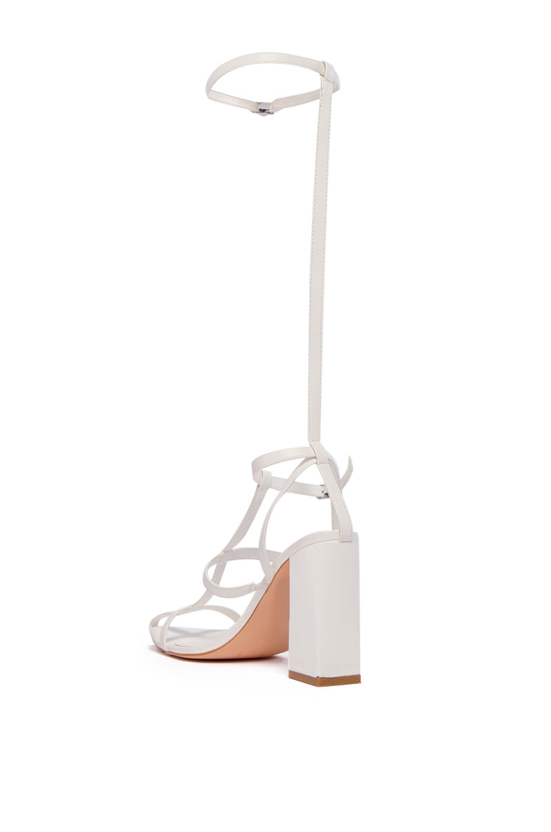 AZALEA WANG KYMANI WHITE STRAPPY SANDAL