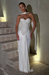 Carina Maxi Dress - Ivory Dress Babyboo Fashion Premium Exclusive Design
