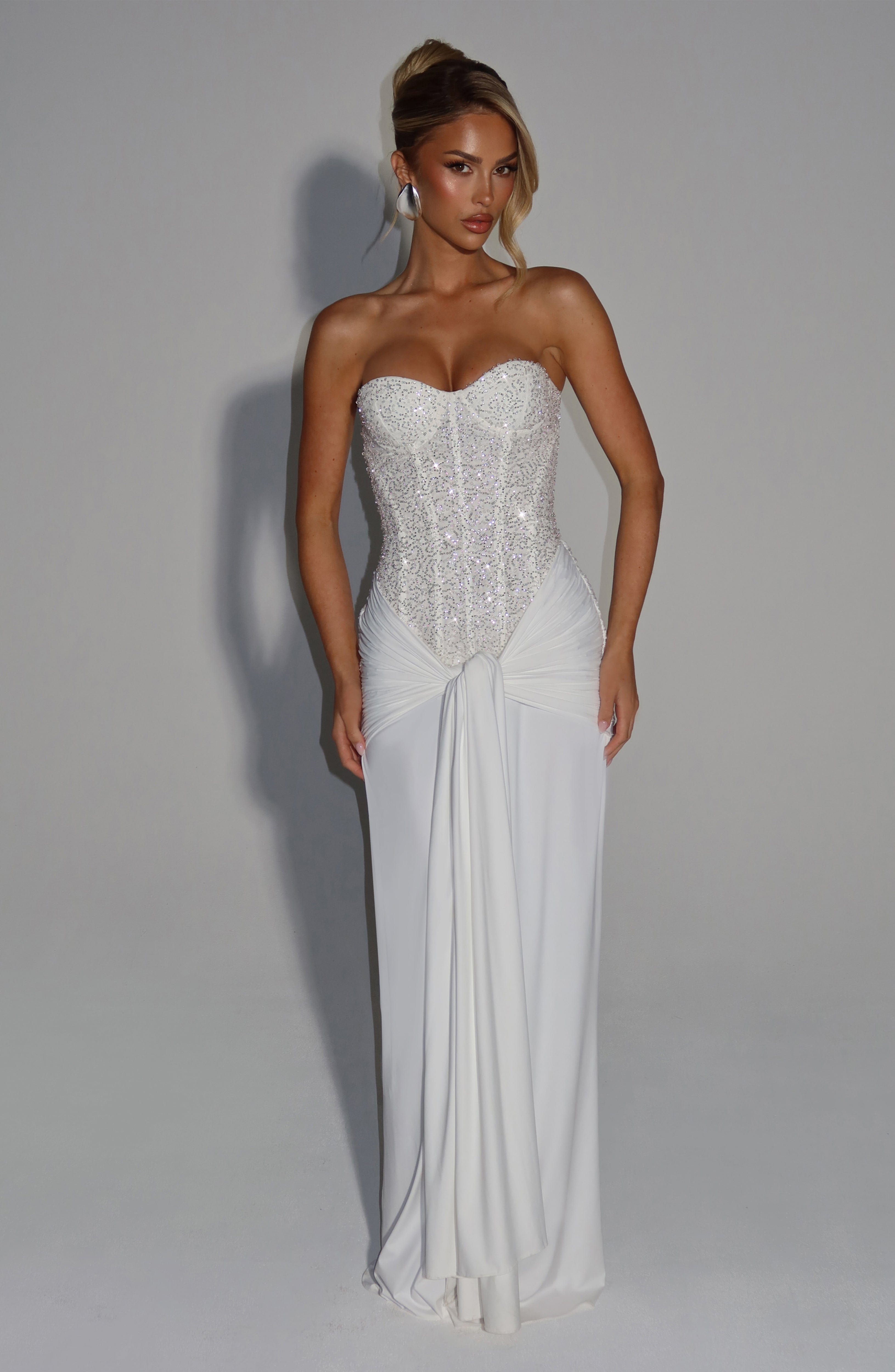 Carina Maxi Dress - Ivory Dress Babyboo Fashion Premium Exclusive Design