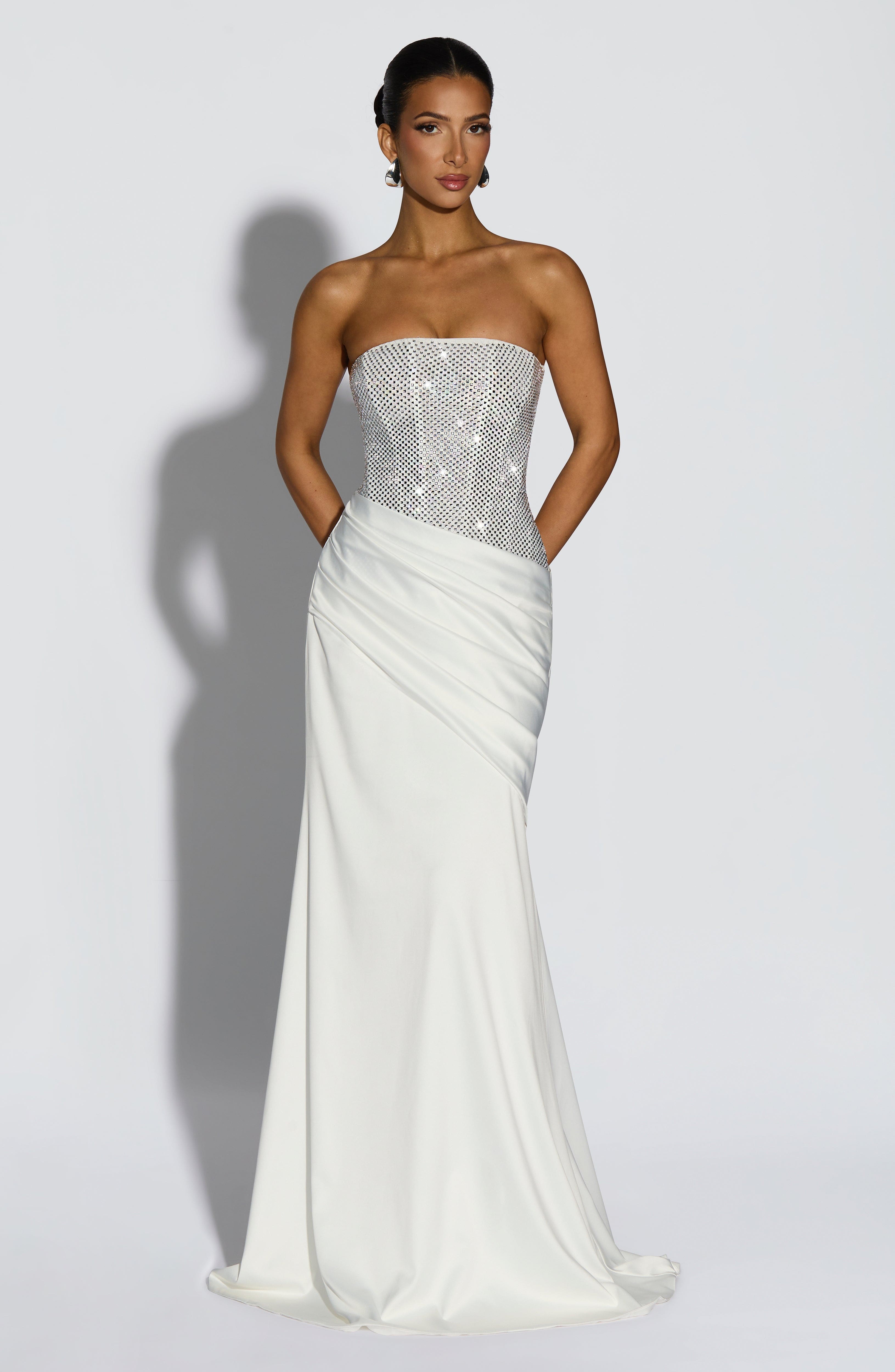Celestia Maxi Dress - Ivory Dress Babyboo Fashion Premium Exclusive Design