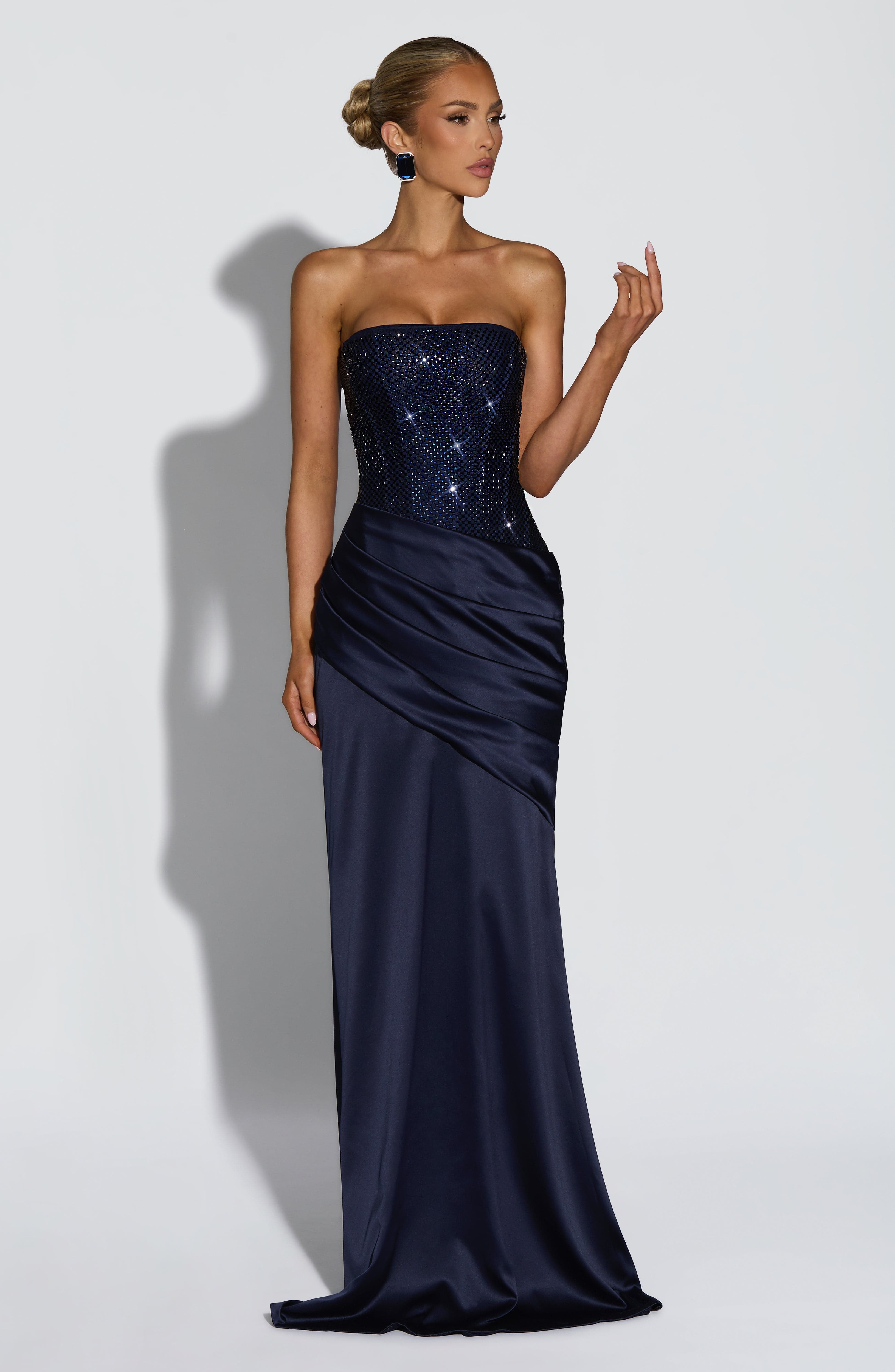 Celestia Maxi Dress - Navy Dress Babyboo Fashion Premium Exclusive Design