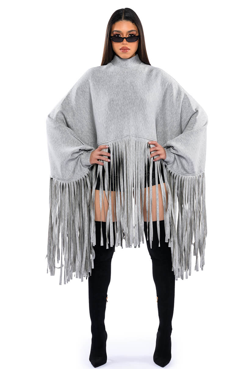 CITY GIRL FRINGE SWEATSHIRT